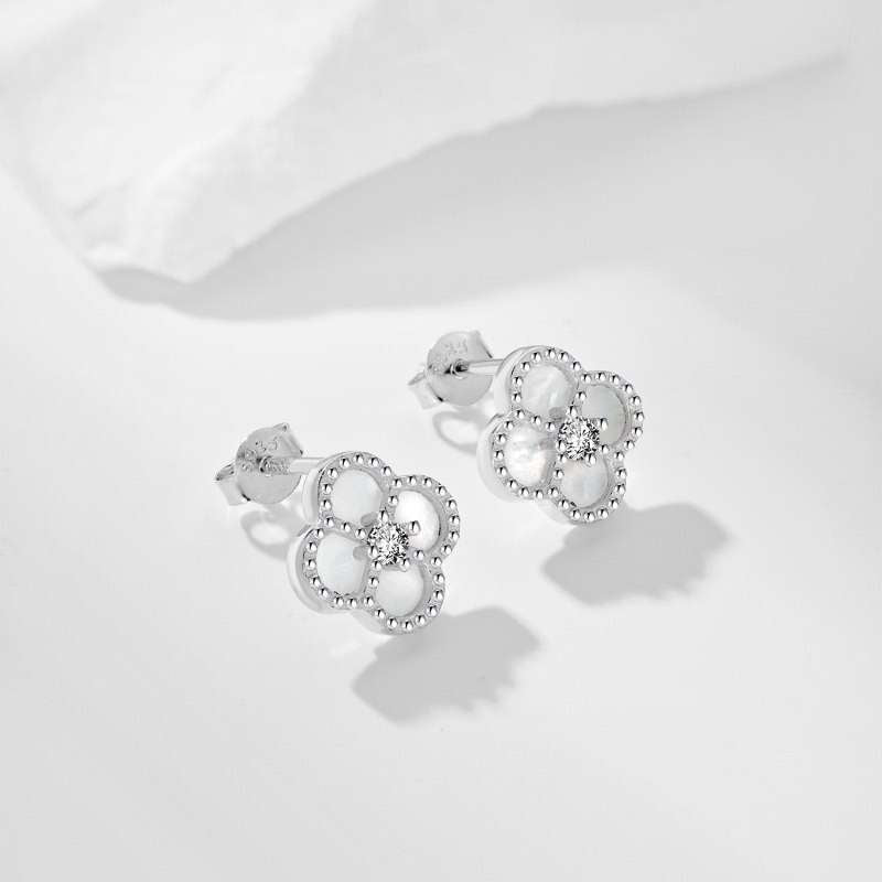 Ensemble de trèfles en argent véritable