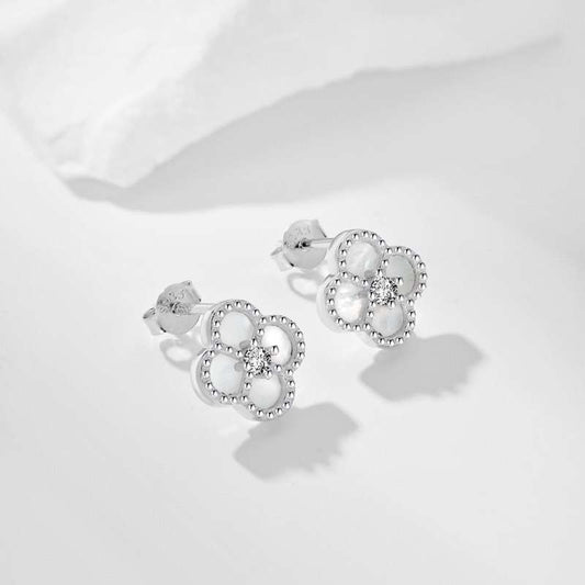 Ensemble de trèfles en argent véritable