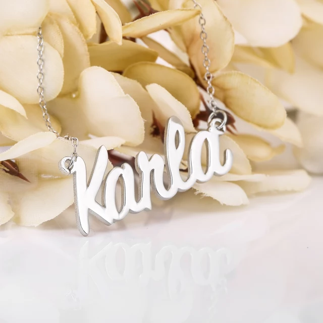 Collier personnalisé en argent véritable ou en or véritable avec le nom de votre proche