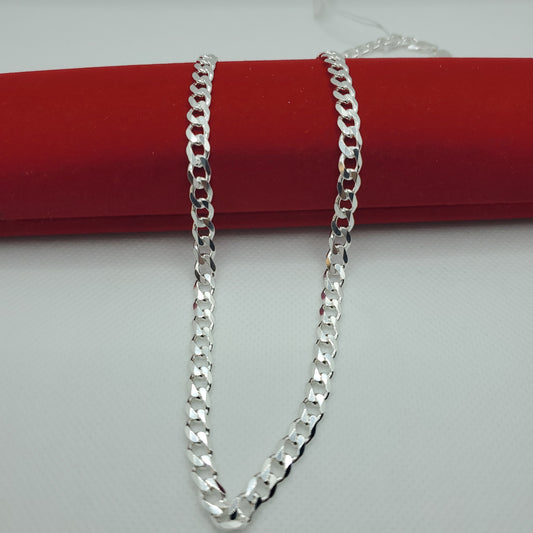 Curb real silver chain