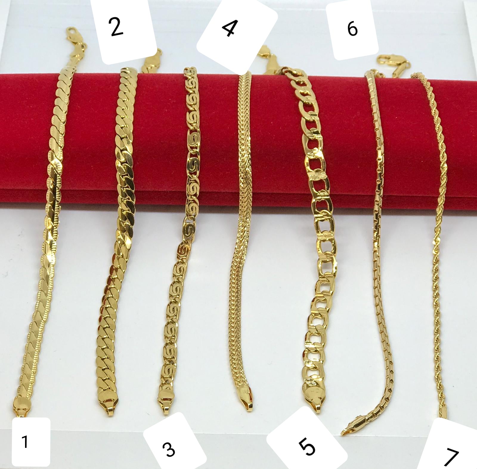 7 Pcs Gold Plated Ball Chain Stackable Bracelet Set