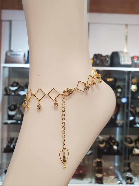 Trendy fashion gold plated anklet - 7Jewelry