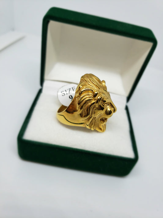 Gold Plated Lion Ring - 7Jewelry