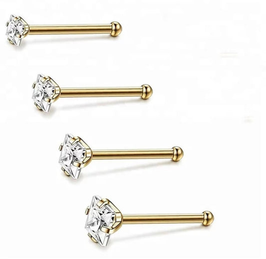 Real Silver Nose Pin/Nose Stud - 7Jewelry