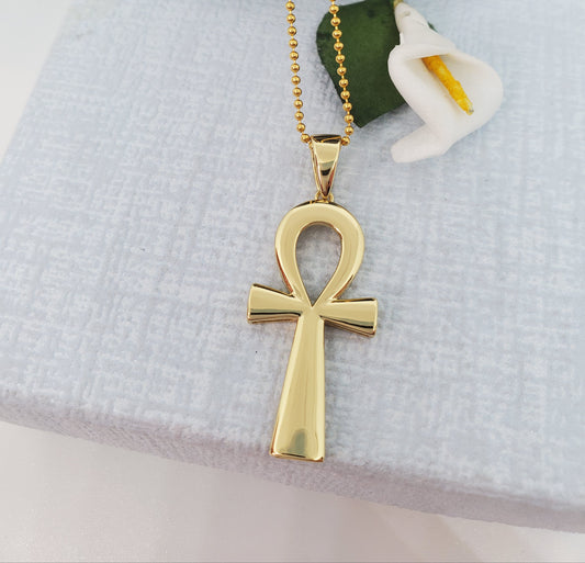 Collier Ankh rempli d'or