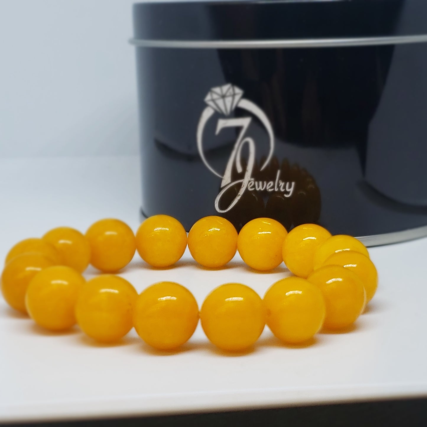 Bracelet en jade à perles jaunes