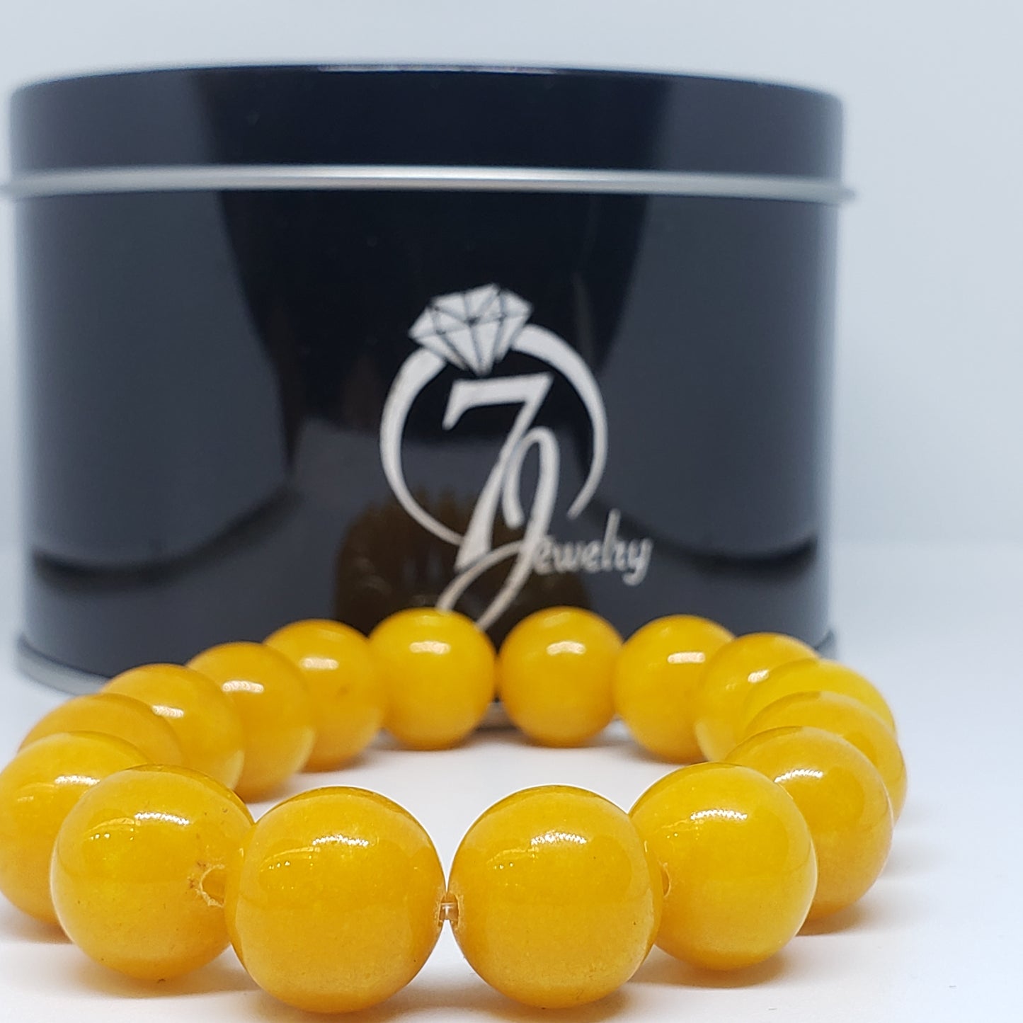 Bracelet en jade à perles jaunes