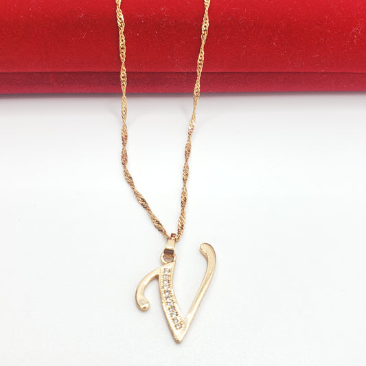 Collier Initiales en Or Rose