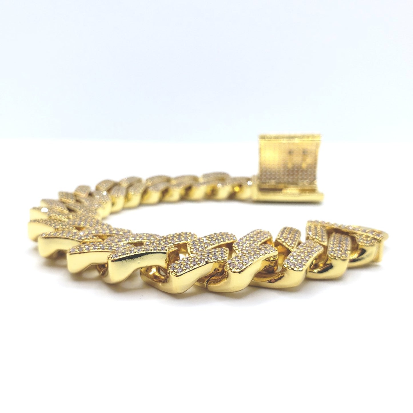 Bracelet à maillons cubains Miami glacé