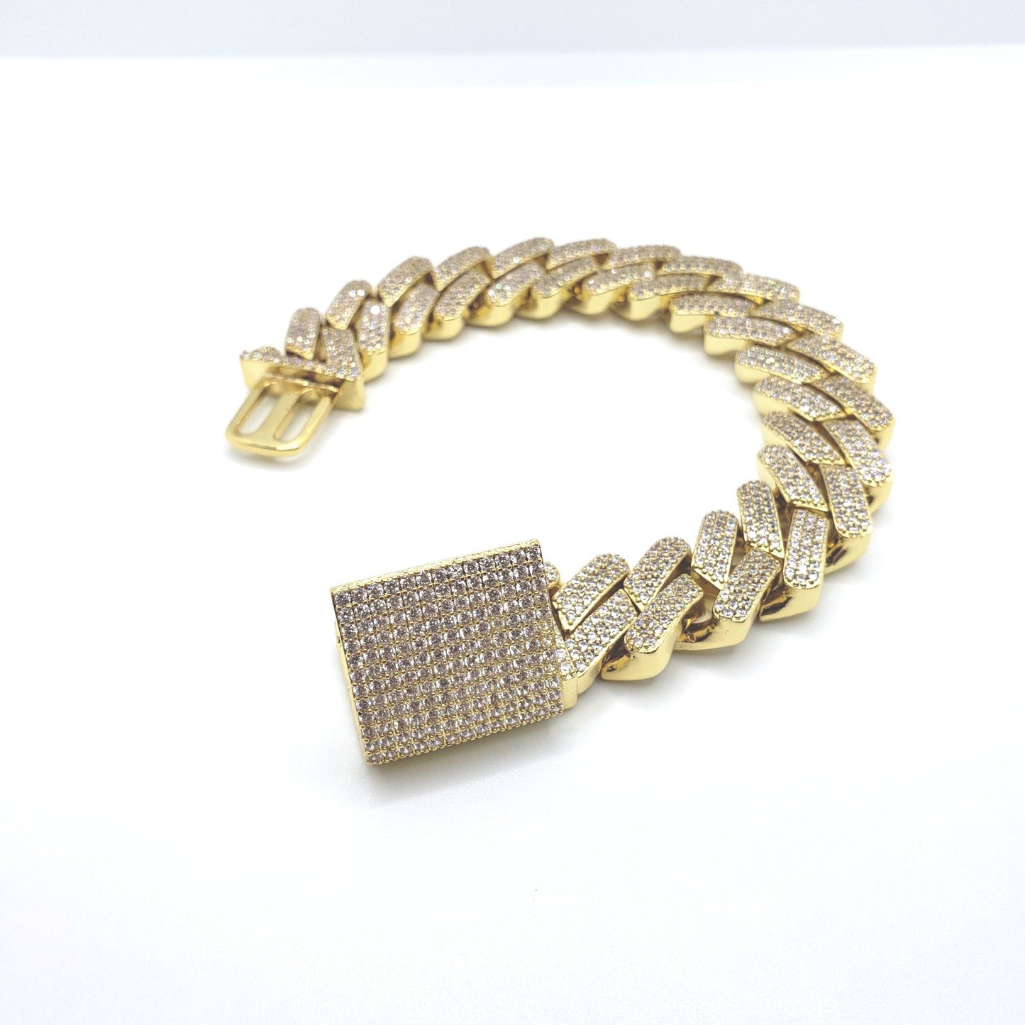 Bracelet à maillons cubains Miami glacé