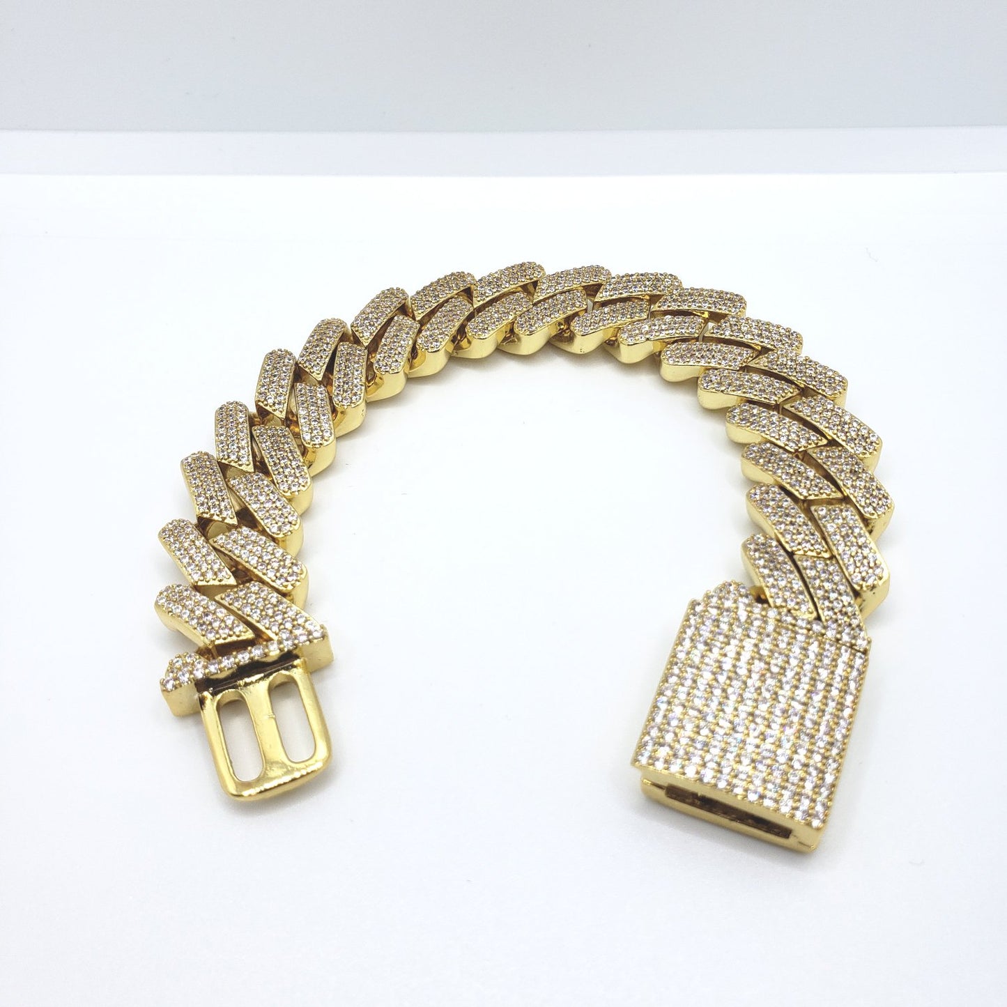 Bracelet à maillons cubains Miami glacé