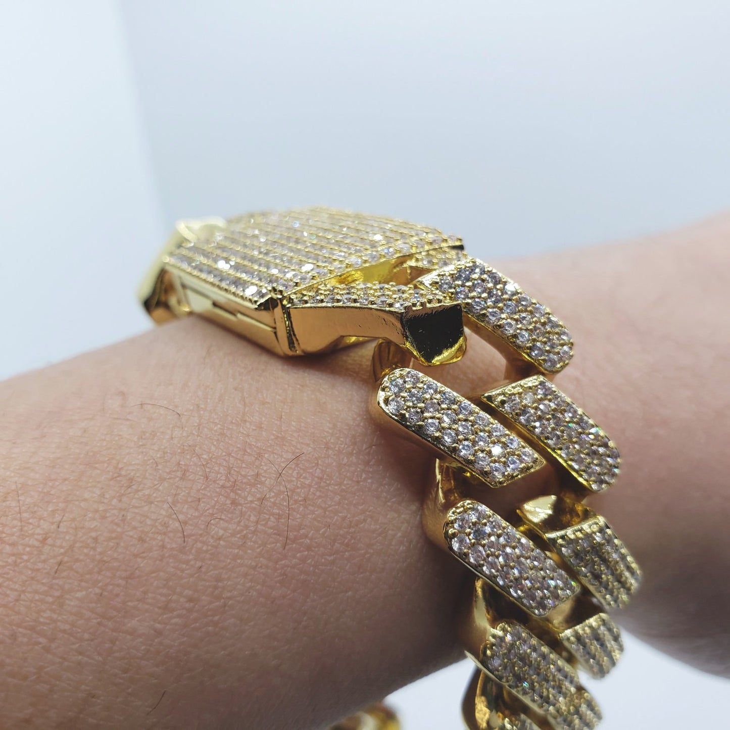 Bracelet à maillons cubains Miami glacé