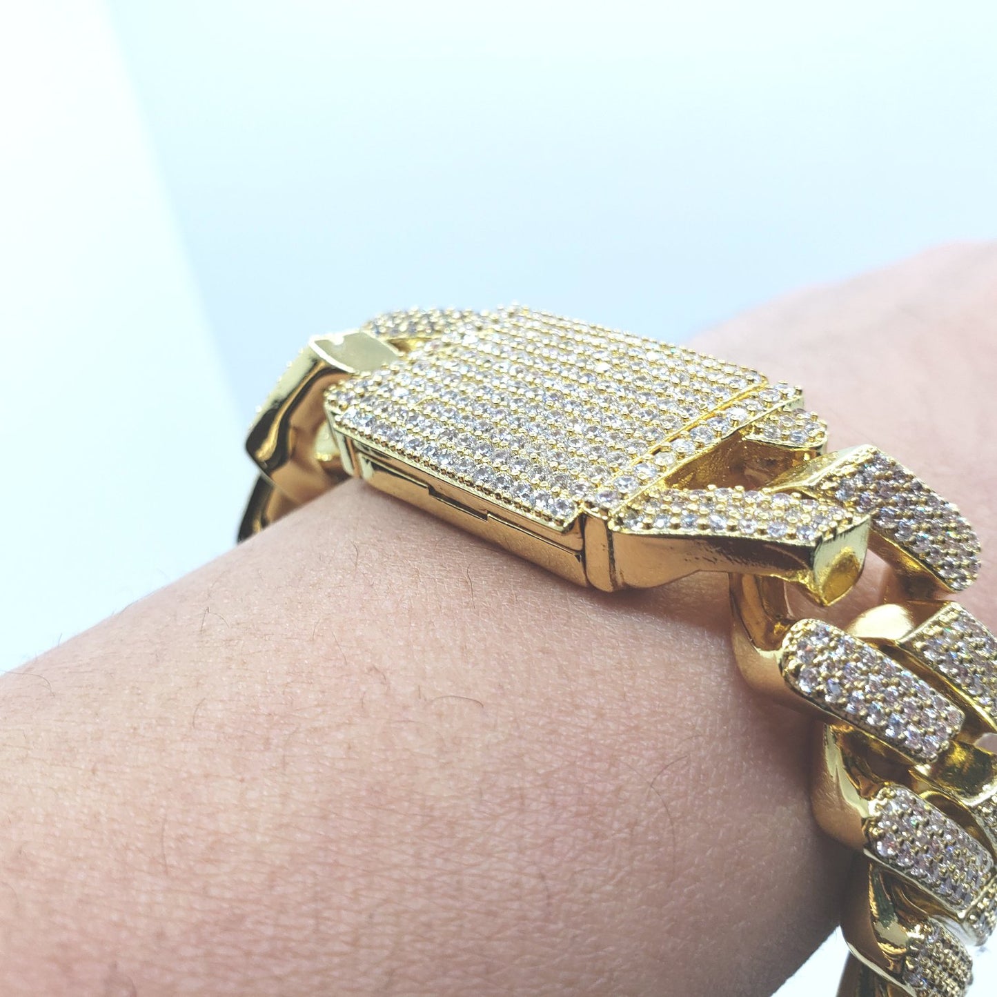 Bracelet à maillons cubains Miami glacé