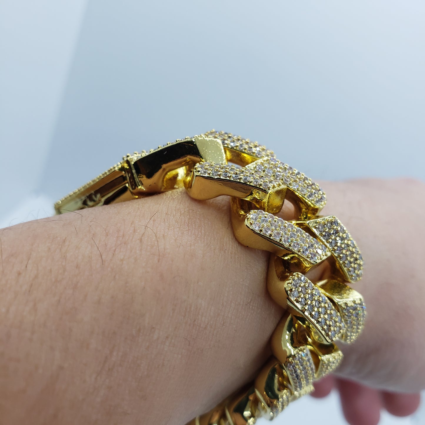 Bracelet à maillons cubains Miami glacé