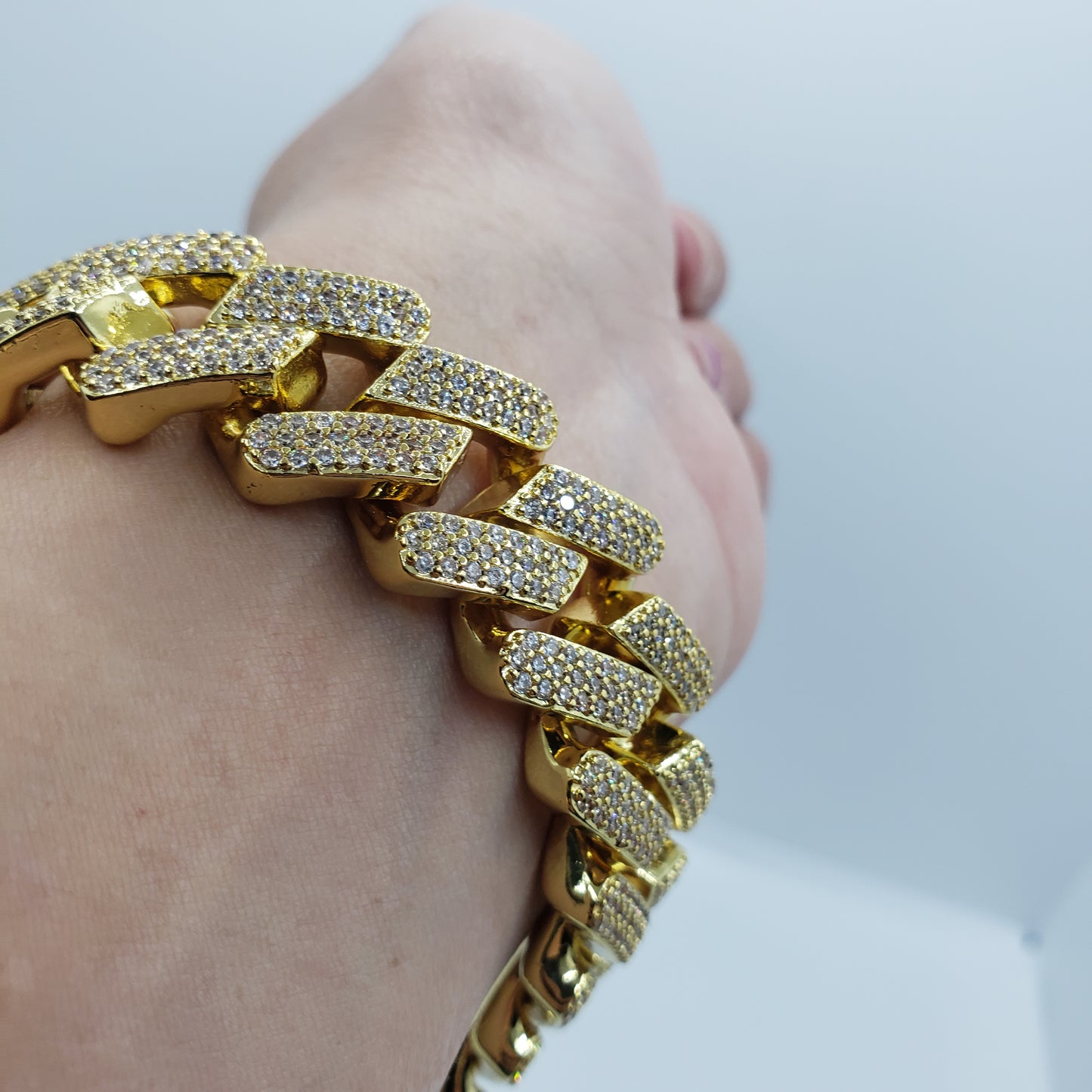 Bracelet à maillons cubains Miami glacé