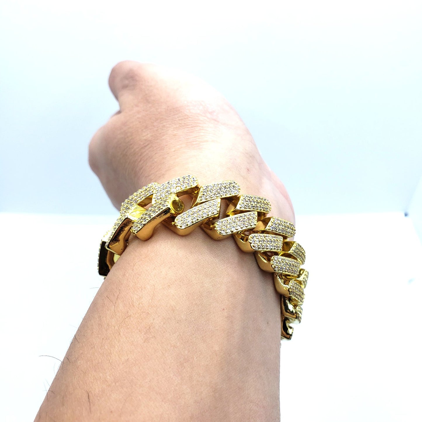 Bracelet à maillons cubains Miami glacé