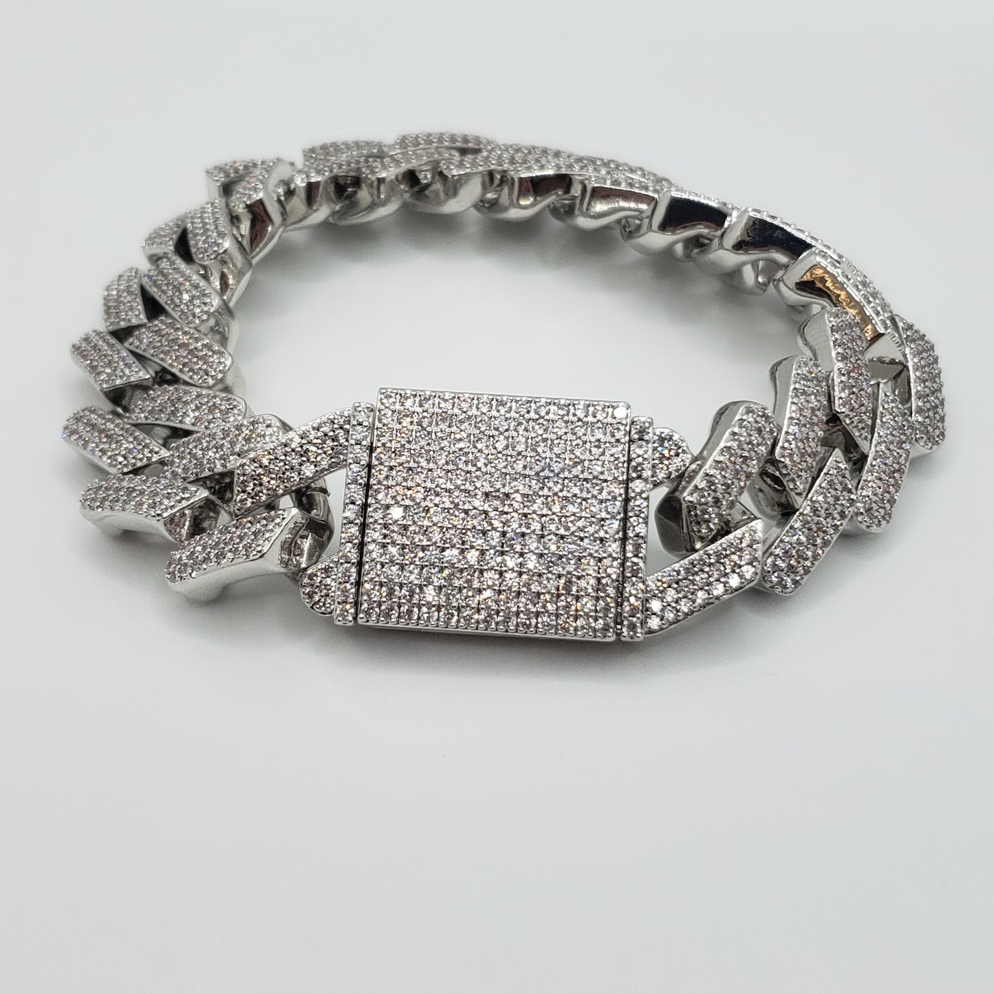 Bracelet à maillons cubains Miami glacé