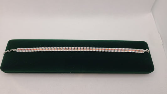 Bracelet en argent sterling avec pierres rouges
