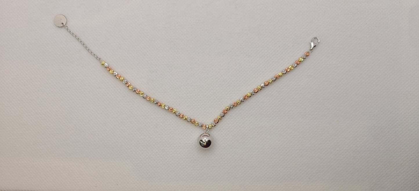 Sterling silver 3 tone bracelets