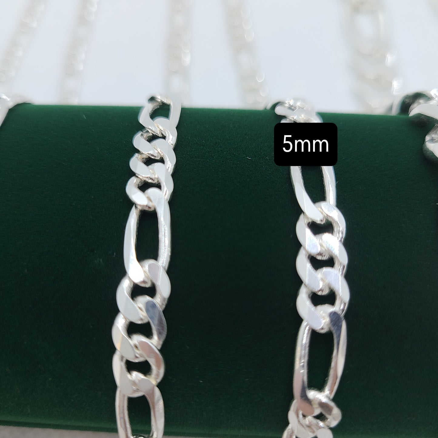 Chaînes figaro en argent sterling 925
