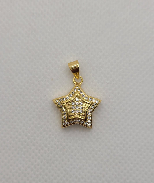 Gold plated star-shaped & star design pendant.