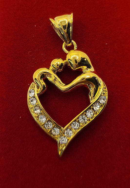 Gold plated mother&baby pendant