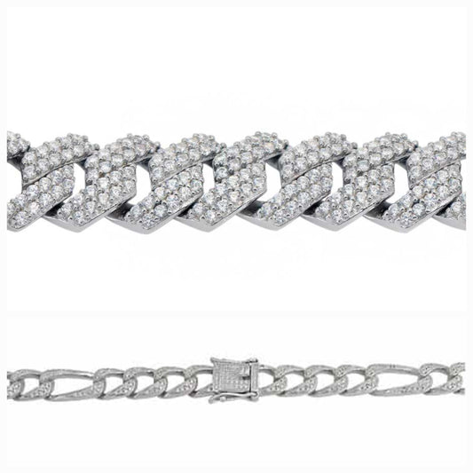 Chaînes glacées en argent sterling