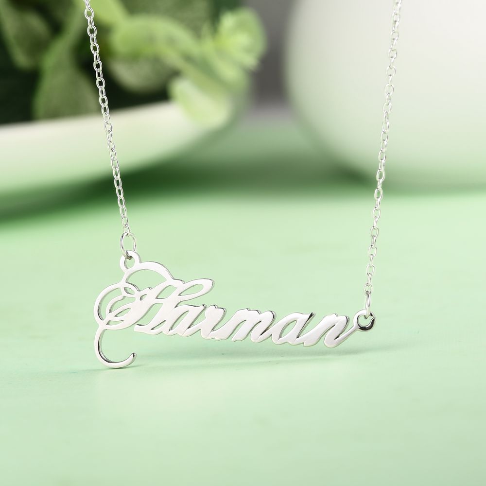 Collier personnalisé en argent véritable ou en or véritable avec le nom de votre proche