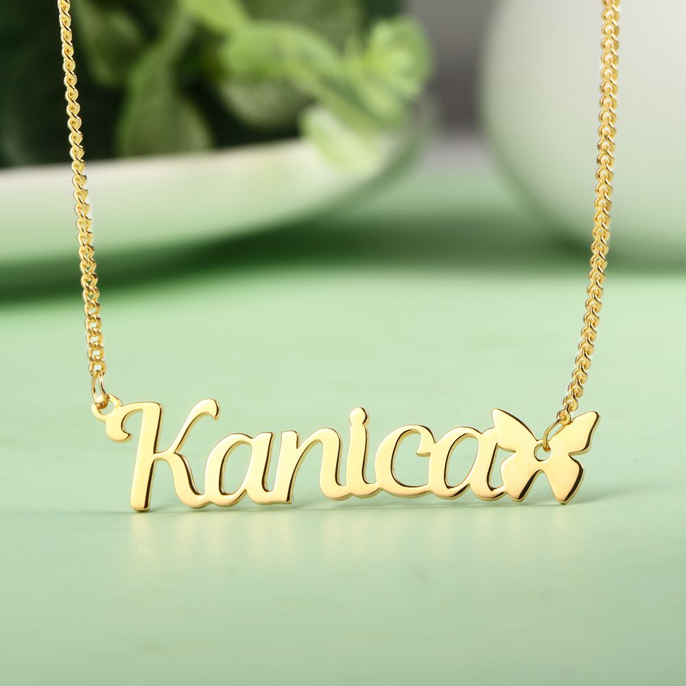 Collier personnalisé en argent véritable ou en or véritable avec le nom de votre proche