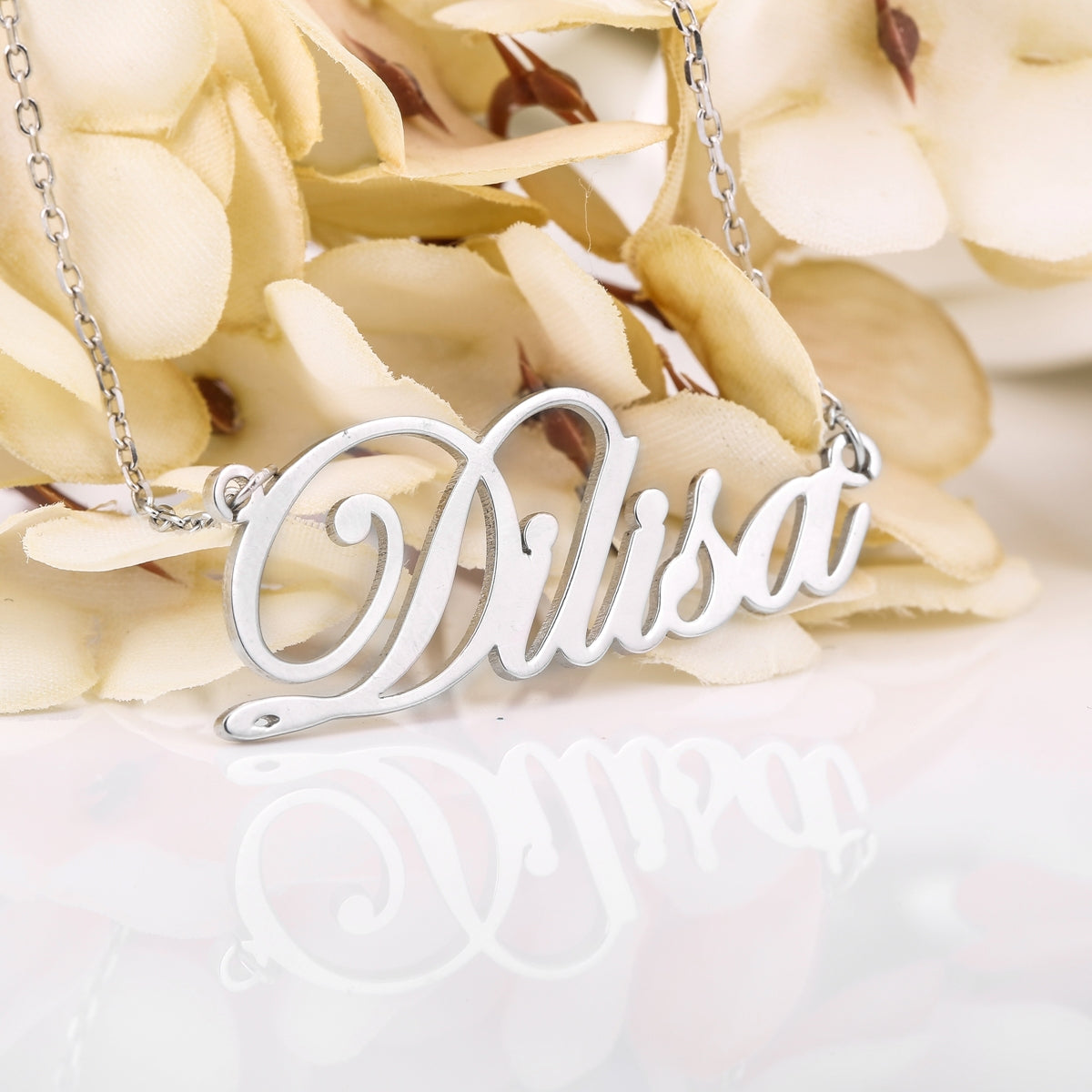 Collier personnalisé en argent véritable ou en or véritable avec le nom de votre proche