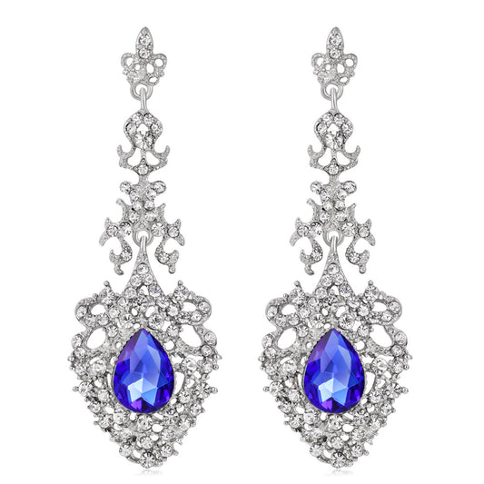 Blue fashion earrings - 7Jewelry