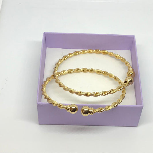 Adjustable gold plated bangle - 7Jewelry