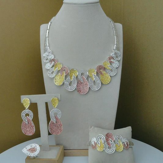 3 tone gold plated set - 7Jewelry