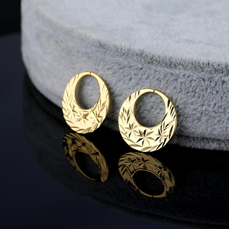 Boucles d'oreilles Nattiyan classiques en argent véritable plaqué or