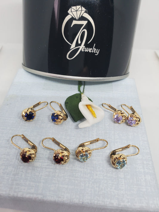 10k real gold birthstone earrings - 7Jewelry