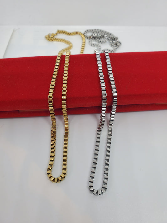 Box stainless gold plated chain