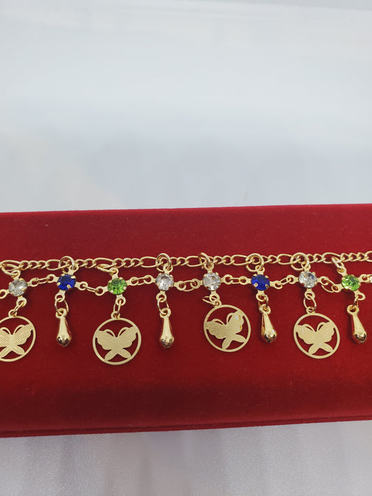 Fashionable gold plated anklet