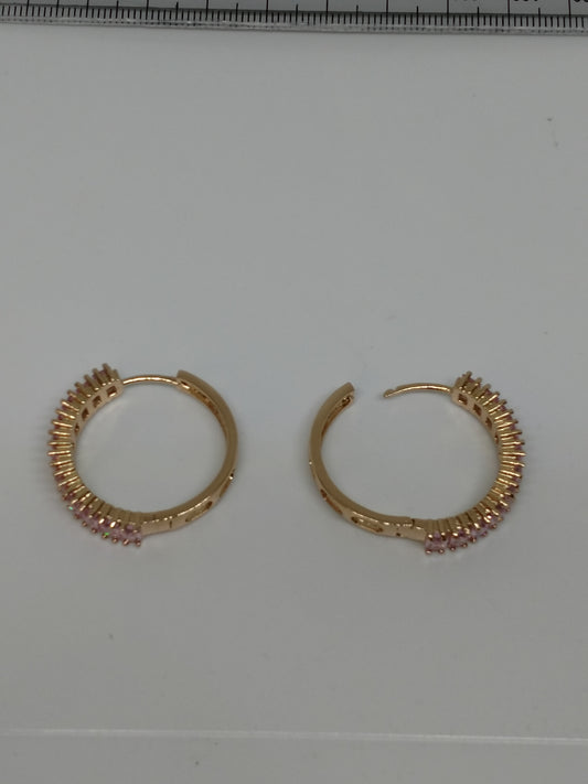 Women hoop diomand clustered earrings