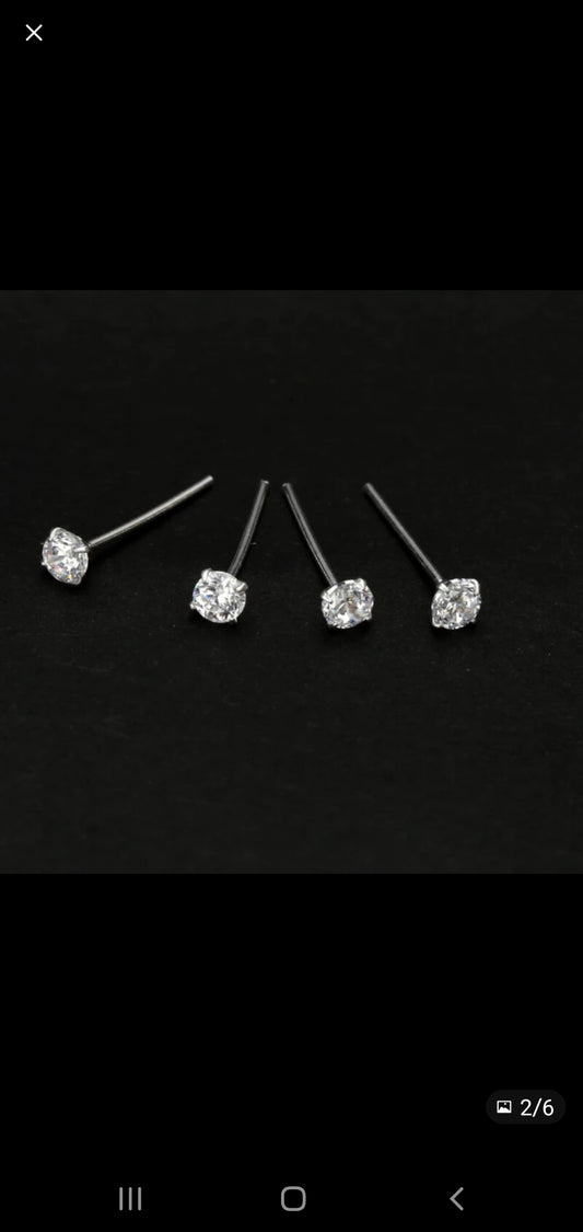 Real Silver Nose Pin/Nose Stud - 7Jewelry
