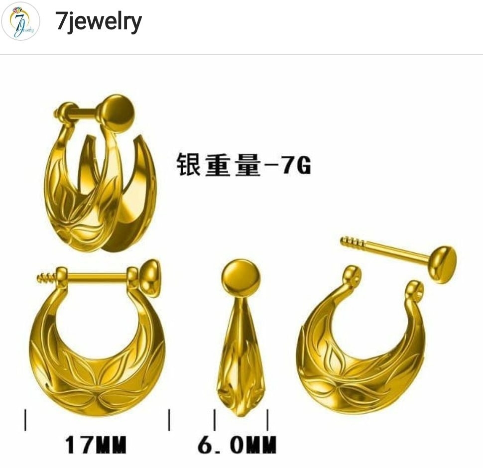 Montre Nattiyan en argent véritable et or rempli à vis