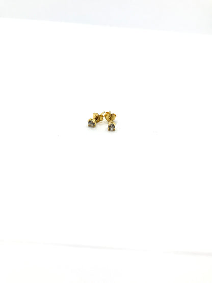 Sterling silver gold plated round studs