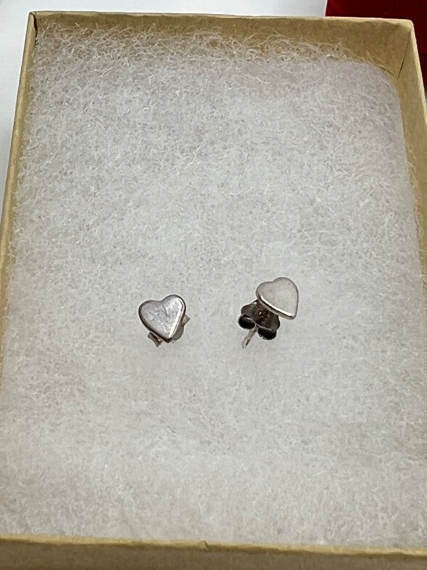 Boucles d'oreilles en argent véritable en forme de cœur