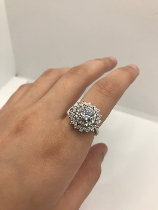 Sterling silver flower ring