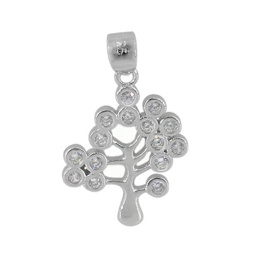 Real silver tree of life with fruits necklace