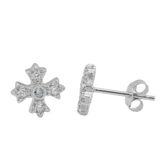 Real silver 4 leaf clover earrings
