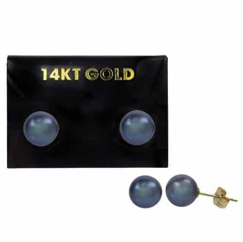 Real Gold  Pearl  Stud Earrings