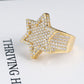 Hiphop hot selling iced out bling bling star ring - 7Jewelry
