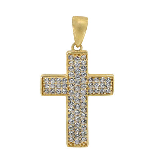 Pendentifs croix en or 10 carats avec pierre CZ