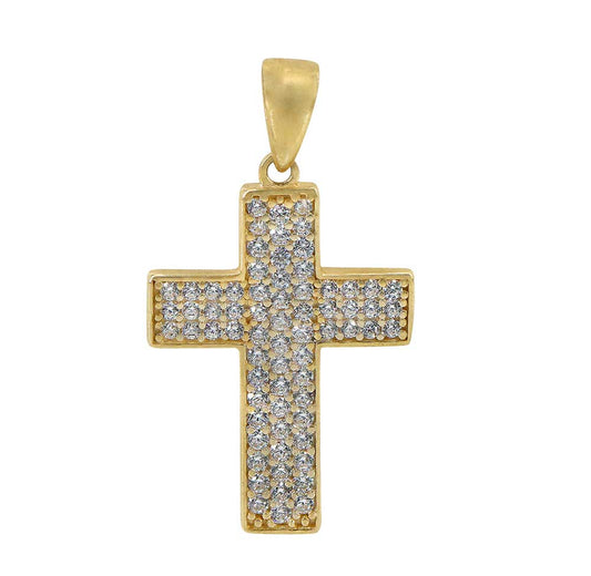 10k gold CZ stone cross pendants