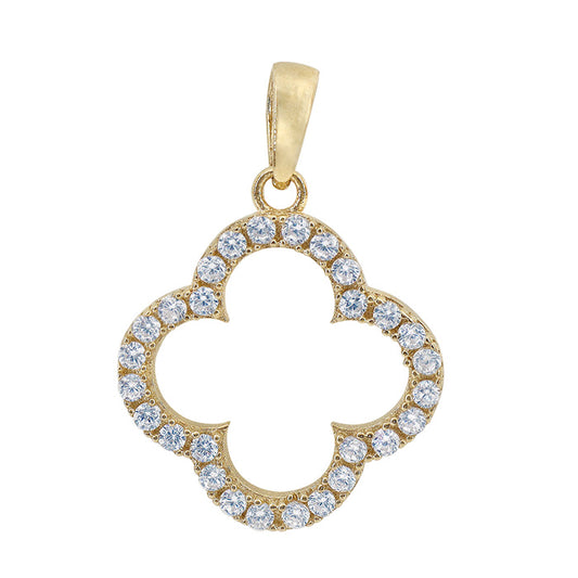 10k gold clover pendant